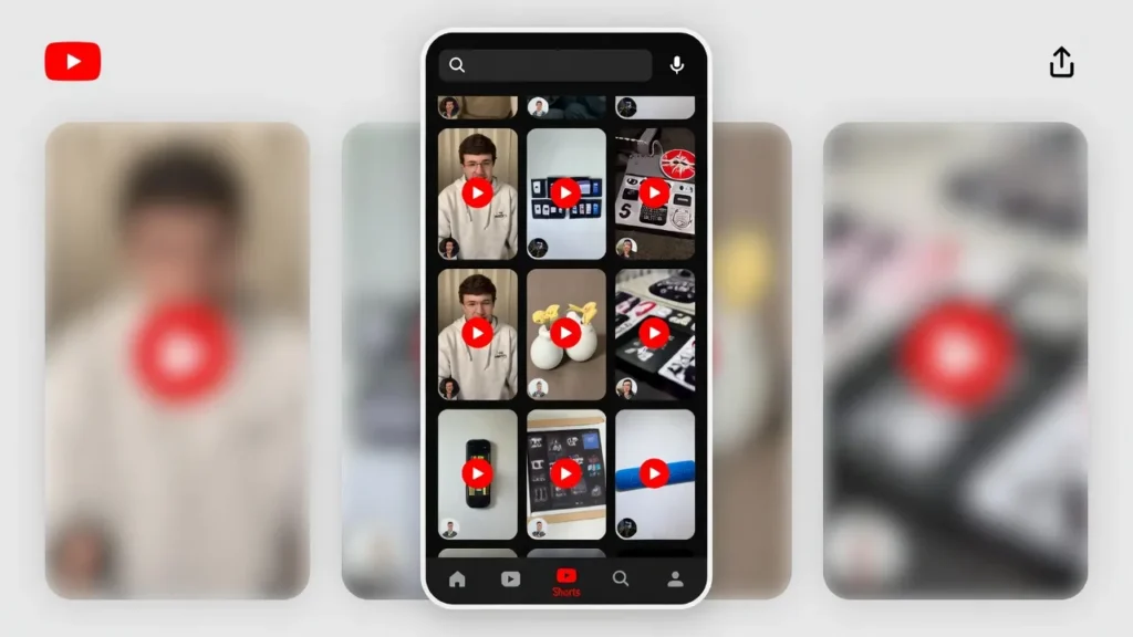 YouTubeショートのトップ画面