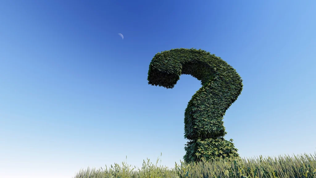 植物で作られた疑問符