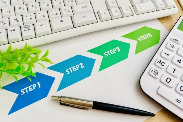 STEP1からSTEP4までの手順を示したイラスト